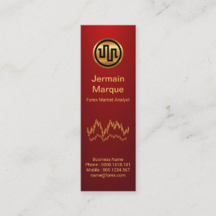 Simple Stock Exchange Graph Red Vignette Mini Business Card