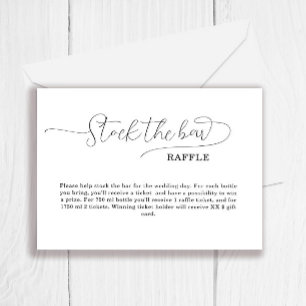 Simple Stock the bar Bridal Shower   Enclosure Card