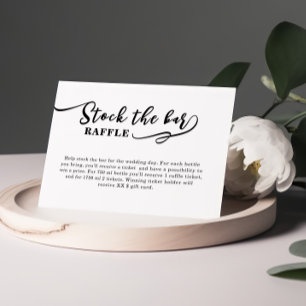 Simple Stock the bar Bridal Shower   Enclosure Card