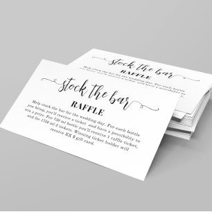 Simple Stock the bar Bridal Shower   Enclosure Card