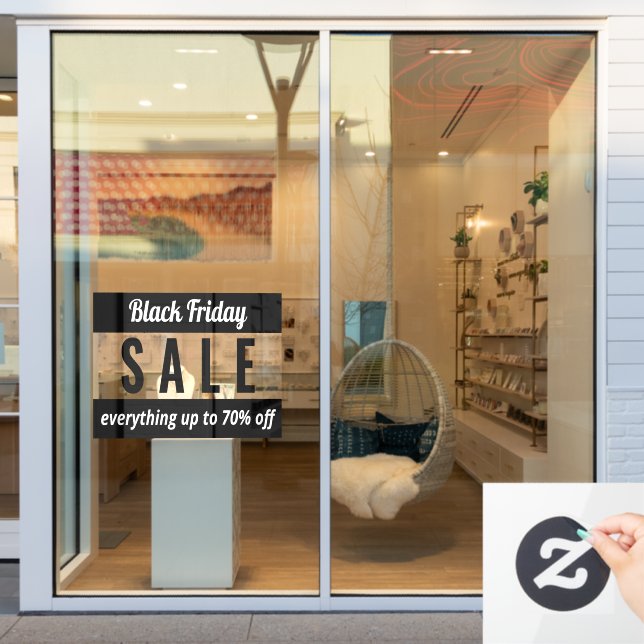 Simple store black friday sale sign window clings (Store Window)