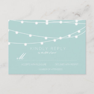 Simple String of Lights Wedding RSVP Wedding Card
