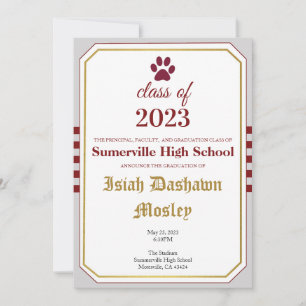 Simple Stripe Graduation Invitation