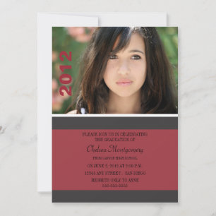 Simple Stripe Graduation Party Invitation