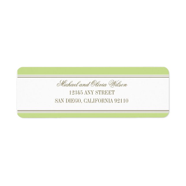 Simple Stripe Spring Green Address Label Return Address Label (Front)