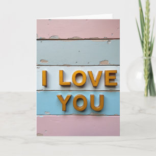 Simple Striped I Love You Card