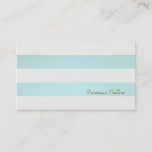Simple Striped Light Turquoise Blue Groupon Business Card