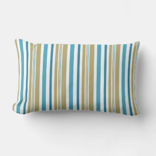 simple, striped pattern , olive and blue throw pil lumbar cushion