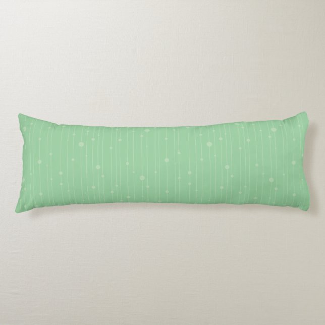 Simple stripes and dots modern mint green body cushion (Front)