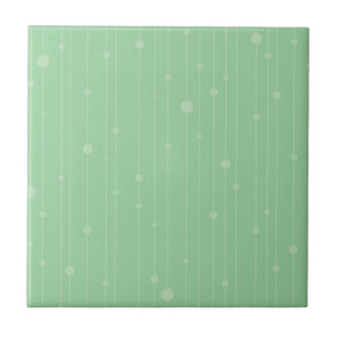Simple stripes and dots modern mint green ceramic tile