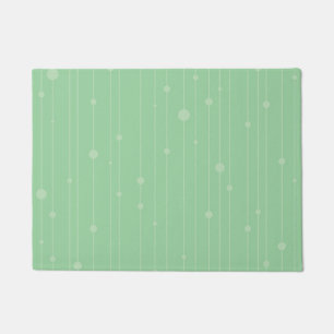 Simple stripes and dots modern mint green doormat