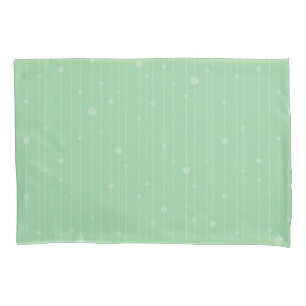 Simple stripes and dots modern mint green  pillowcase