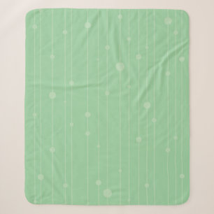Simple stripes and dots modern mint green sherpa blanket