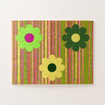 Simple Stripes Flower Young Childrens Puzzle