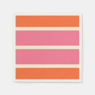 Simple Stripes in Pink, Orange and Cream Napkin