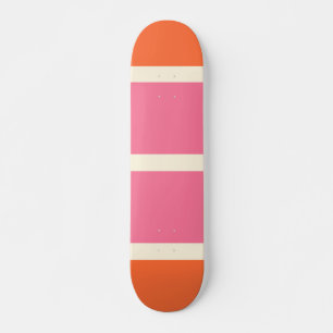 Simple Stripes in Pink, Orange and Cream Skateboard