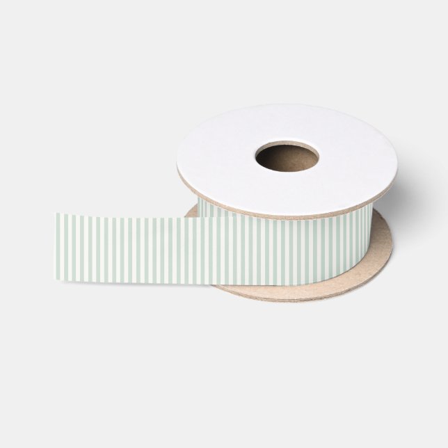 Simple Stripes - Muted Sage Satin Ribbon (Spool)
