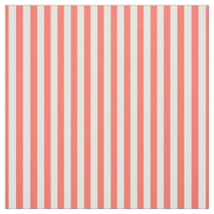 Simple Stripes Pattern Coral/White Trendy Fabric