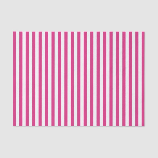 Simple Stripes Pattern Fuchsia/White Geometric Tissue Paper (Front)