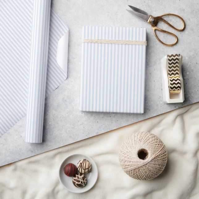 Simple Stripes - Powder Blue Wrapping Paper (Crafts)