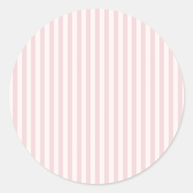 Simple Stripes - Soft Blush Classic Round Sticker (Front)