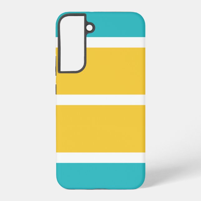 Simple Stripes - Turquoise and yellow Samsung Galaxy S22+ Case (Back)