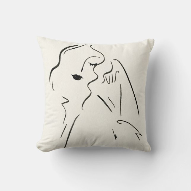 Simple Study - Sketch of a Lady Cushion (Front)
