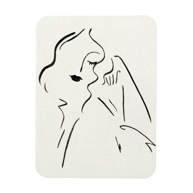 Simple Study - Sketch of a Lady Magnet (Vertical)