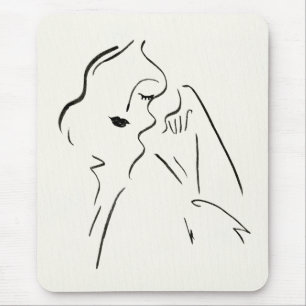 Simple Study - Sketch of a Lady Mouse Pad