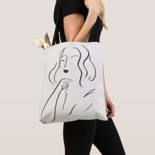 Simple Study - Sketch of a Woman Tote Bag