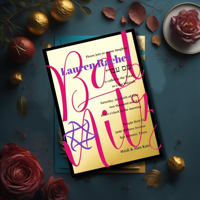 Simple Stunning Bat Mitzvah Typography (Creator Uploaded)