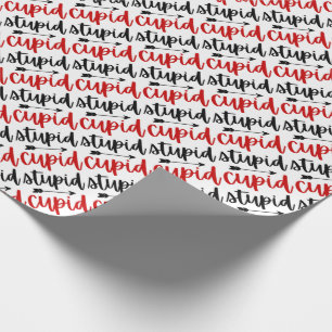 Simple stupid cupid typography script with arrow wrapping paper