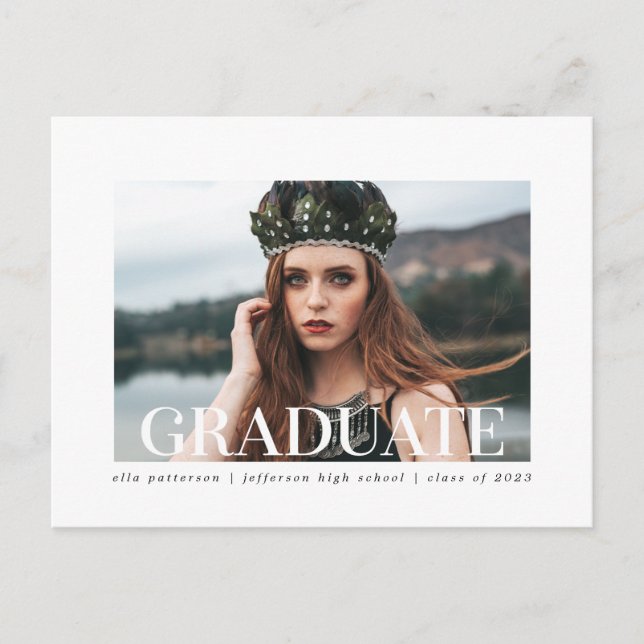 Simple Style | Photo Graduation Announcement (Front)
