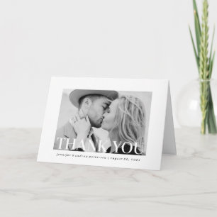 Simple Style Wedding Photo Thank You Card