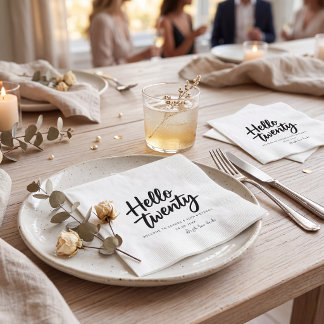  Simple  stylish black and white  birthday party Napkin