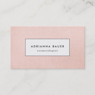 Simple Stylish Blush Pink Faux Linen Beauty Spa Business Card