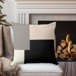 Simple Stylish Colour Block Pattern Cushion<br><div class="desc">A stylish throw pillow with a simple feminine colour block pattern in a beautiful colour palette of ivory beige,  blush pink,  taupe grey and black. The designer upscale look is simple and minimal with modern flair. Personalise the monogram initials with your initials.</div>
