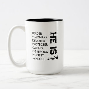 SIMPLE STYLISH CUSTOMIZED BEST FATHER AND HUSBAND Two-Tone COFFEE MUG