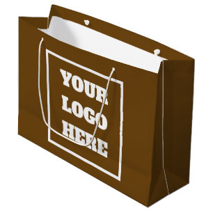 SIMPLE STYLISH CUSTOMIZED LOGO MODERN BROWN COLOUR LARGE GIFT BAG