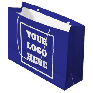 SIMPLE STYLISH CUSTOMIZED LOGO MODERN DARK BLUE LARGE GIFT BAG