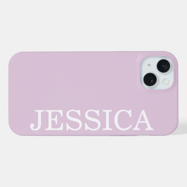 SIMPLE STYLISH CUSTOMIZED NAME MODERN PALE PINK iPhone CASE (Back Horizontal)