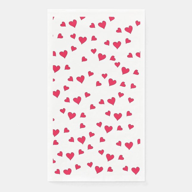 Simple Stylish Cute Whimsical Minimalist Hearts  Napkin (Front)