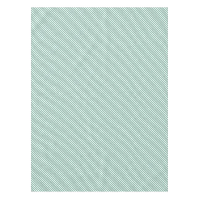 Simple Stylish Duck Egg Blue Diagonal Striped Gift Tablecloth (Front)