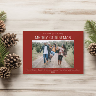 Simple Stylish Family Photo Christmas Holiday Card