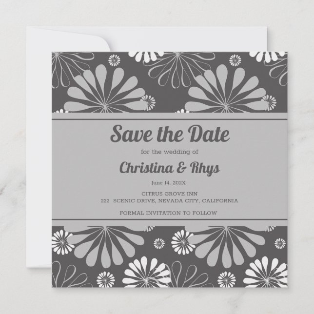 Simple Stylish Floral Save The Date (Front)