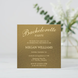 Simple Stylish Gold Bachelorette Party Invitation