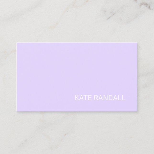 Simple Stylish Lavender Beauty Salon Business Card (Front)