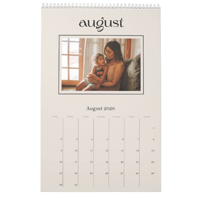 Simple Stylish Modern Calendar (Aug 2026)