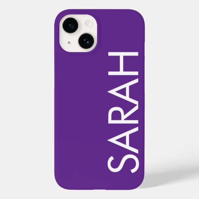 Simple Stylish Modern Classic Name Dark Purple  Case-Mate iPhone Case (Back)