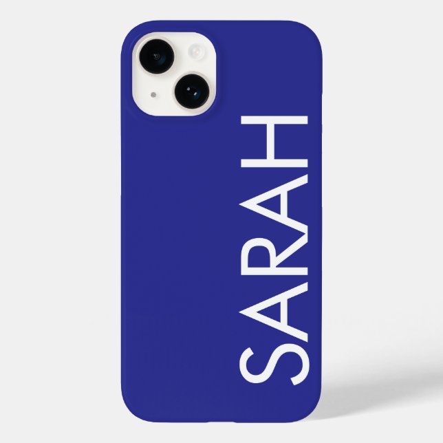 Simple Stylish Modern Classic Name Darkest Blue  Case-Mate iPhone Case (Back)